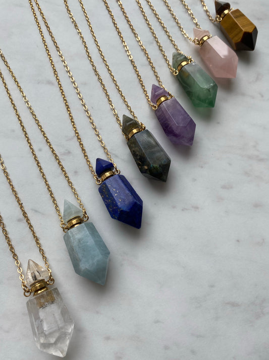 Pointed Crystal Bottle Necklace
